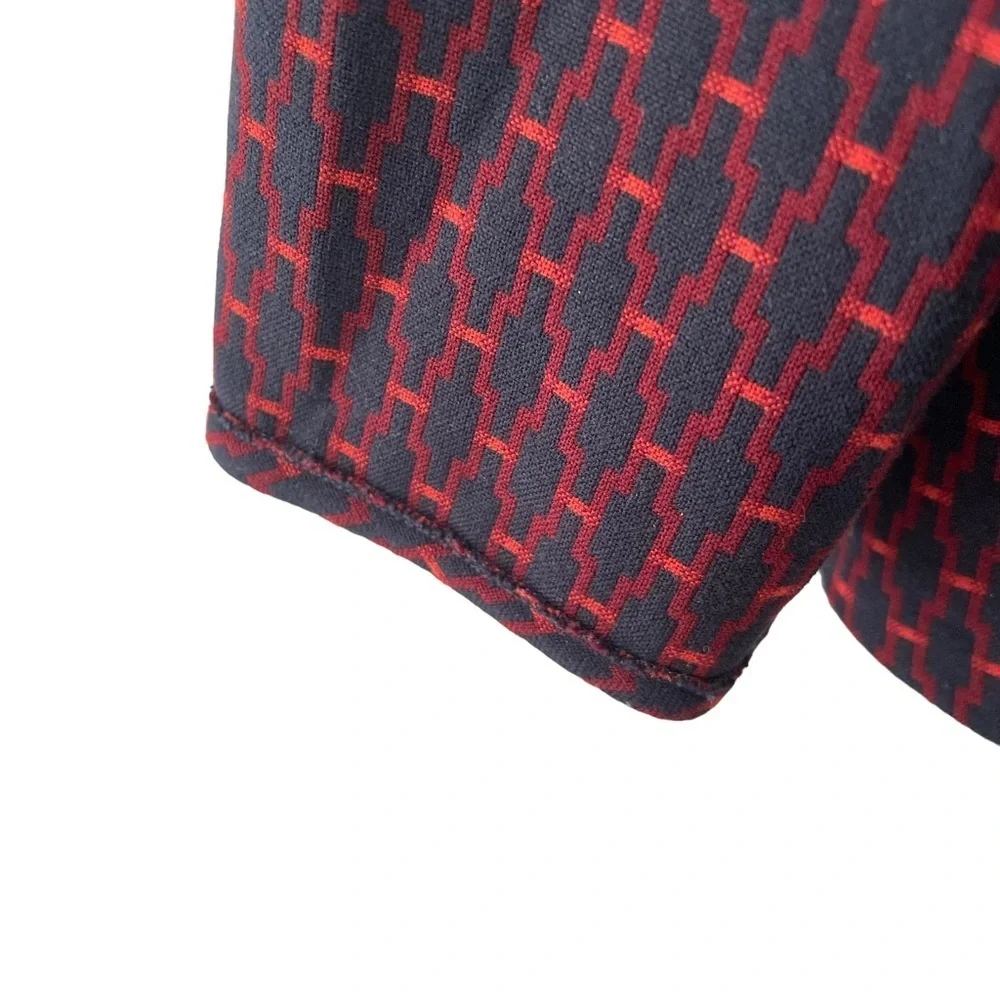 Zara Woman Navy and Red Geometric Oversized Top Size Small - Picture 5 of 6